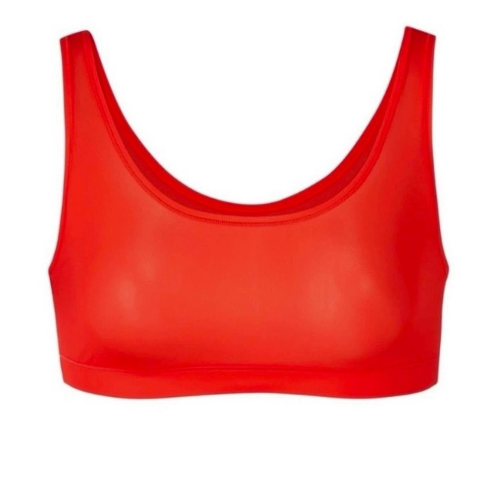 🌻NEW NWOT SKIMS Poppy Red Mesh Bralette Scoop Neck Lightweight Size XL
